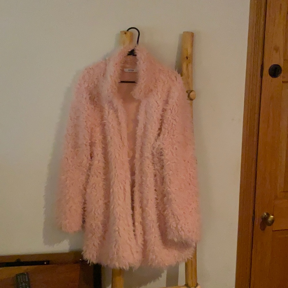 Just Fab Fuzzy Pink Jacket New no tags